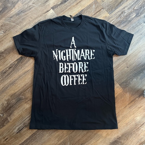 Next Level Apparel Tops - Next Level Apparel Black 'A Nightmare Before Coffee' Tee